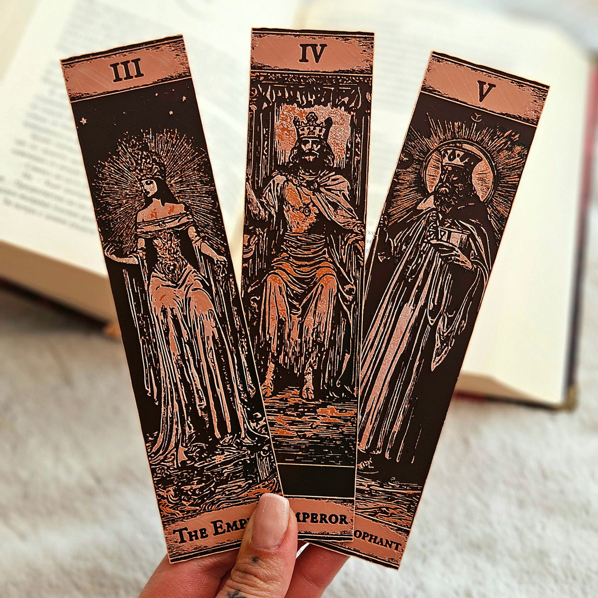 Major Arcana Tarot Bookmarks – The Lovers, Chariot & Strength