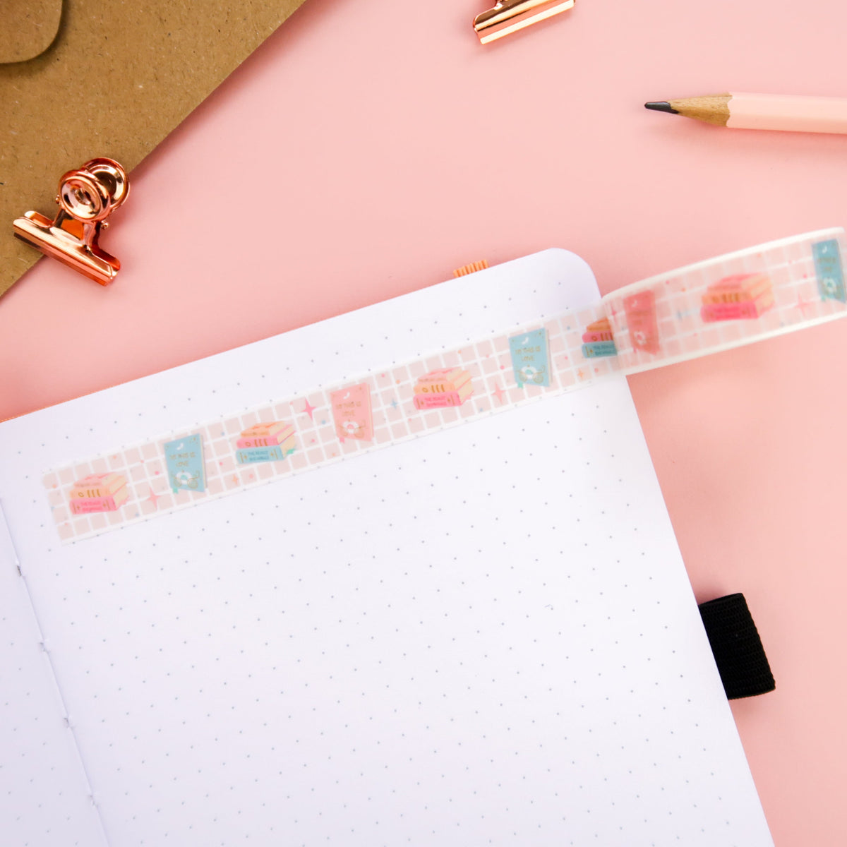 Bookish Washi Tape – 15 mm × 10 m